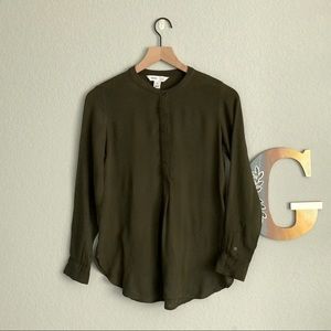 Forest Green Button Up Long-sleeve Old Navy Tunic